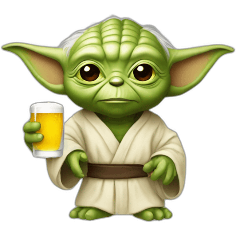 Yoda qui boit de la bière emoji