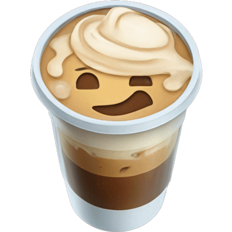 Iced coffee in flat lid cup emoji