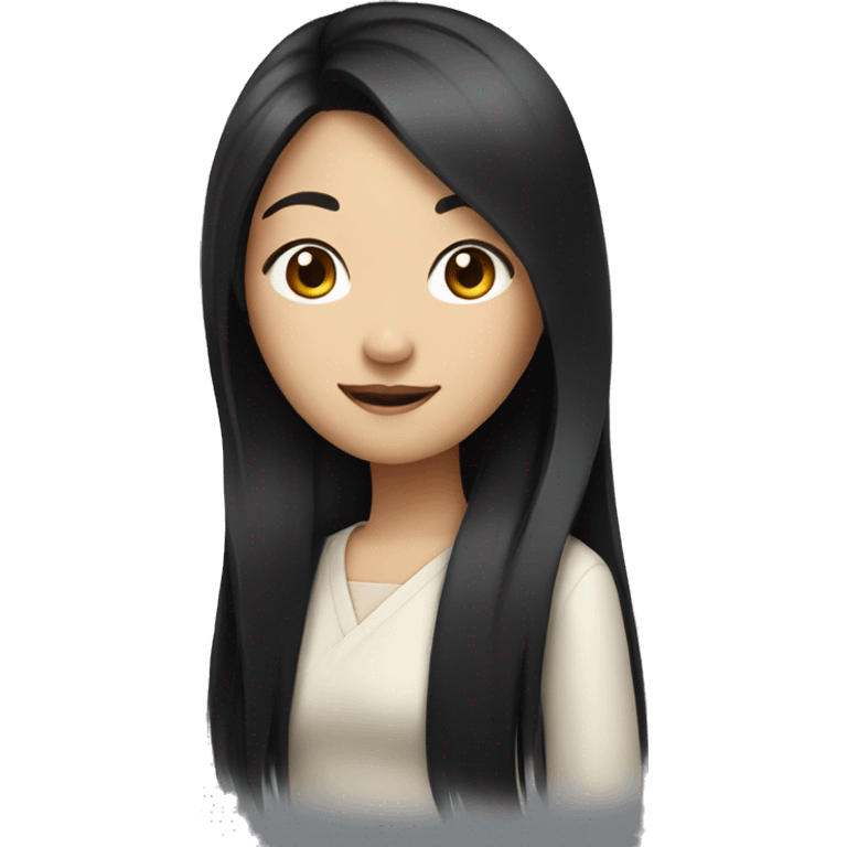 asian girl with long black hair emoji