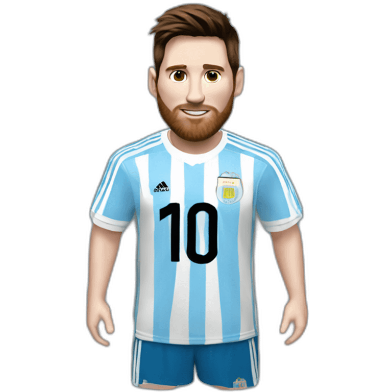 Messi whit argentina tshirt emoji