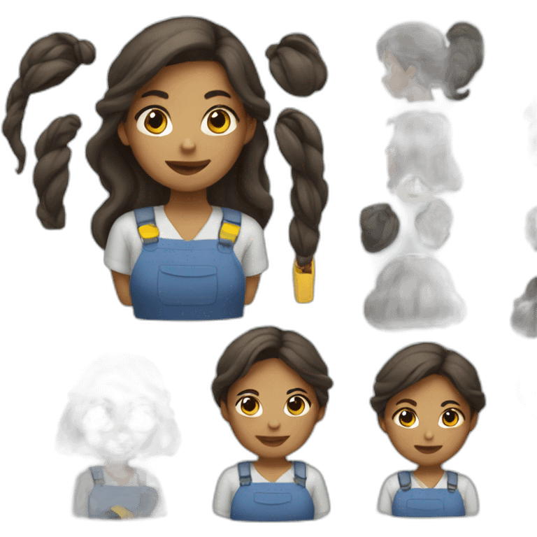 Girl with different jobs emoji