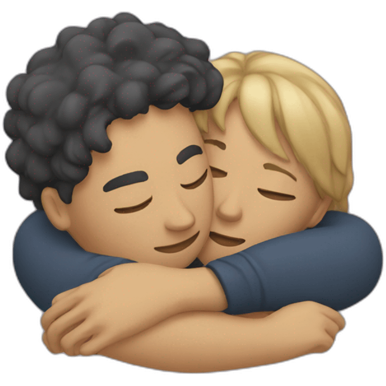 Two people hugging lying down emoji