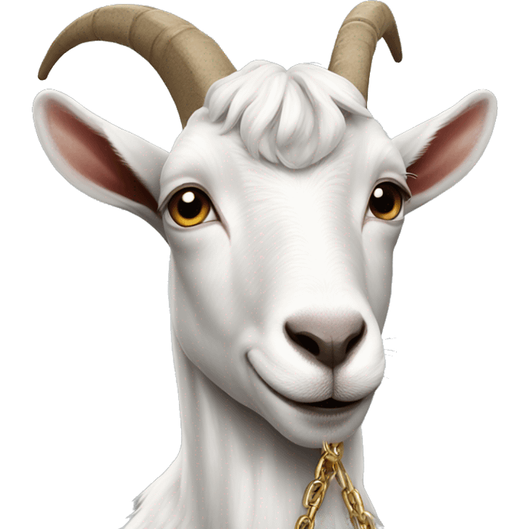 Goat wearing a chain emoji