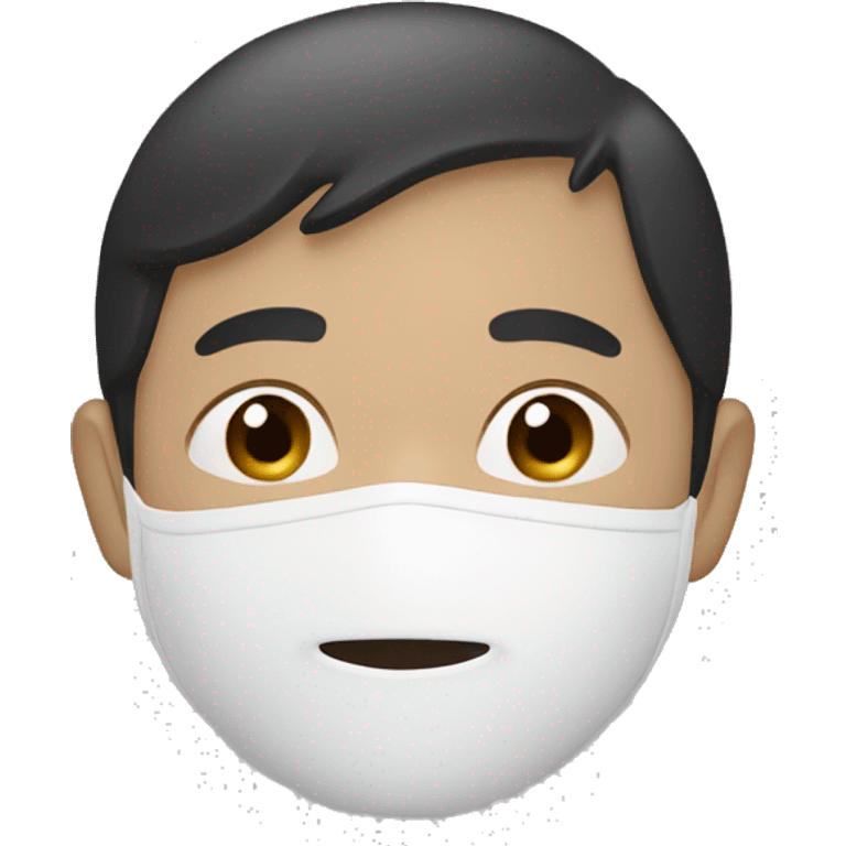 asian boy with white mask emoji