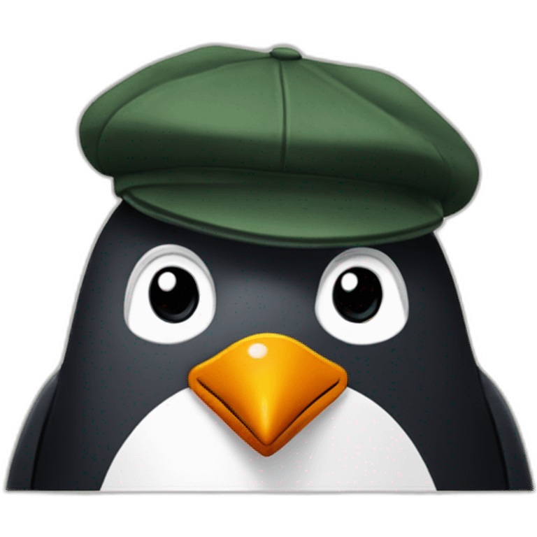 penguin head with peaky blinders ivy cap emoji