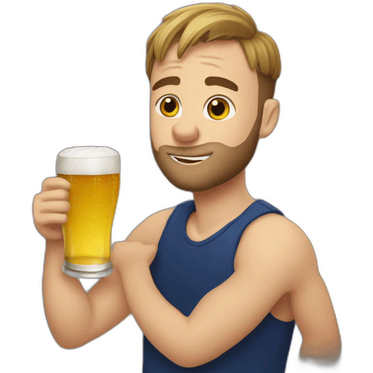 Squeezie drinking a beer emoji