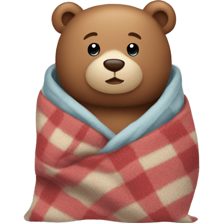 happy bear cozy in blanket emoji