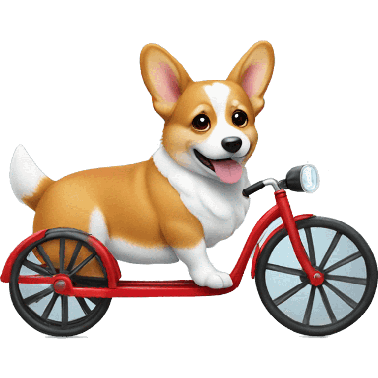 Corgi on a tricycle emoji