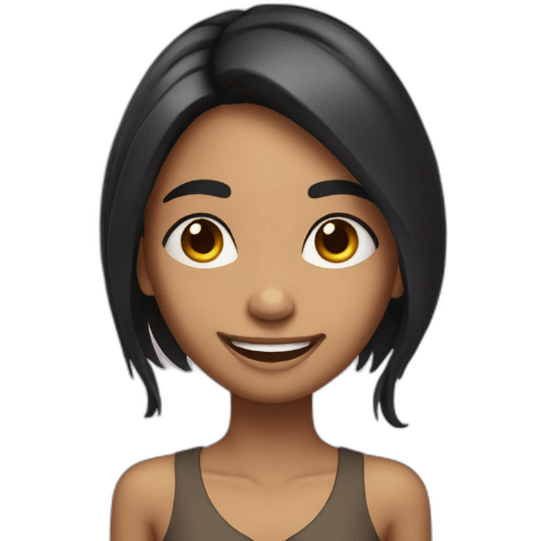 skinny indian girl with long black hair smiling emoji