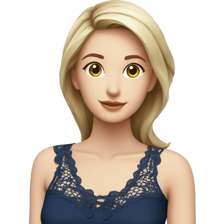  Navy blue top with lace emoji