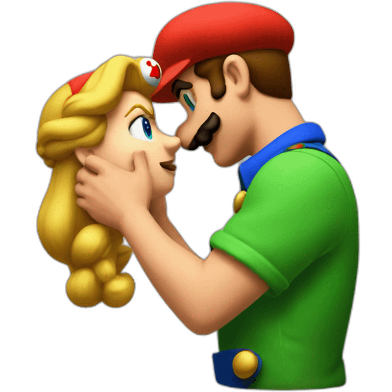 Mario Kissing luigi emoji