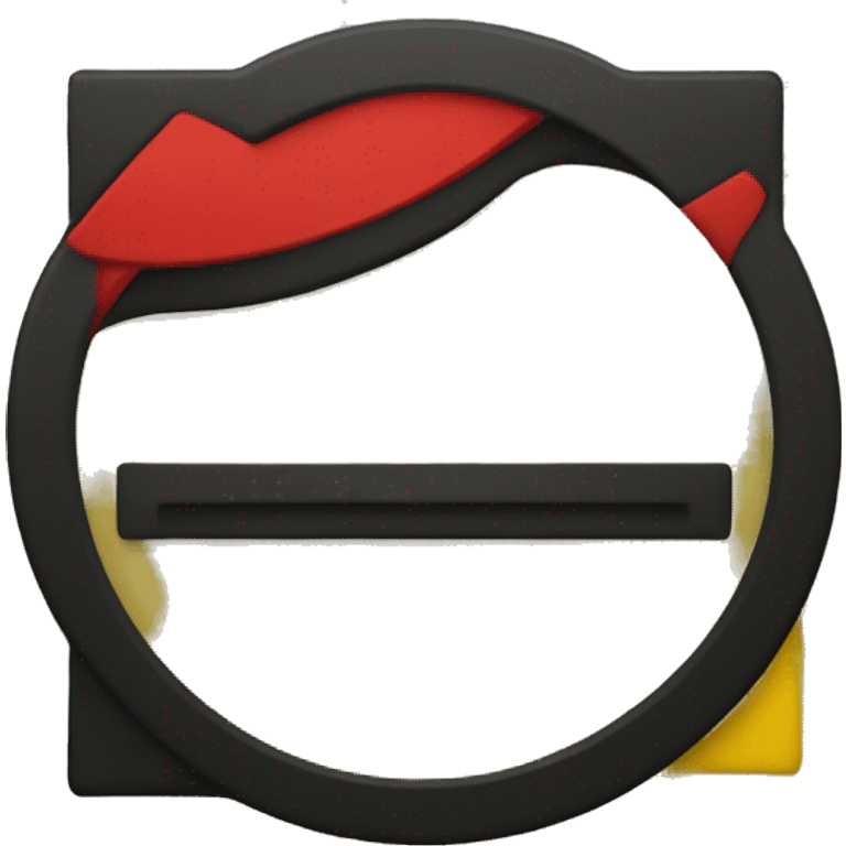 a black and red rectangle with a medium-sized yellow circle in the middle emoji