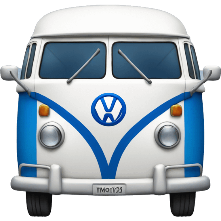 A blue and white vw bus emoji