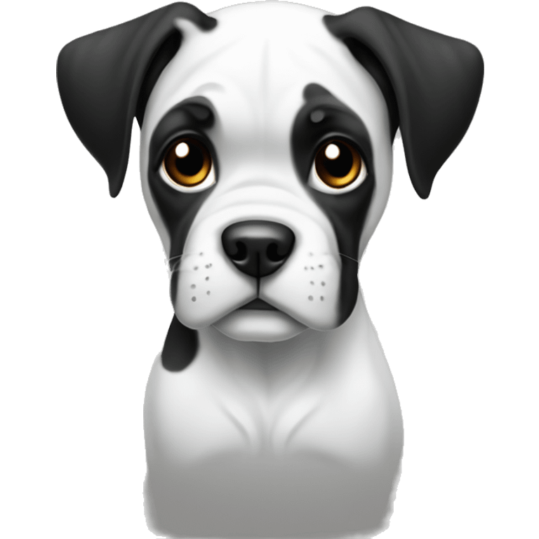 boxer dog puppy black and white emoji