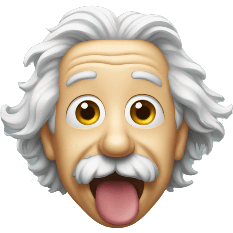 Albert Einstein tongue emoji