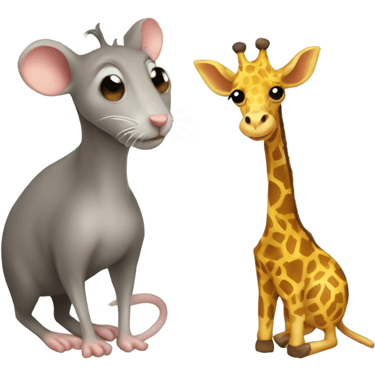 Rat and a giraffe  emoji