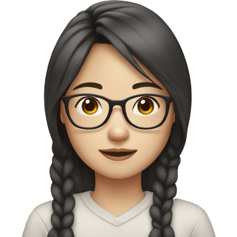 Chinese girl, 24 years old with glasses emoji