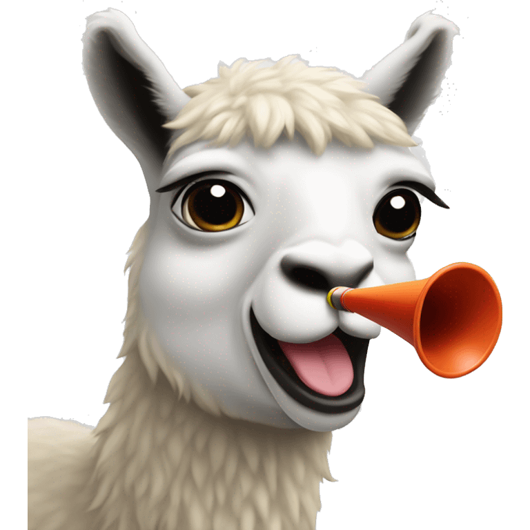 Lama blowing a vuvuzela  emoji