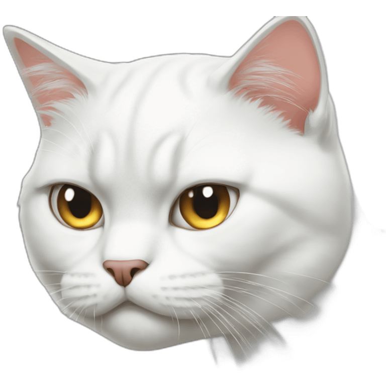 White cat angry emoji