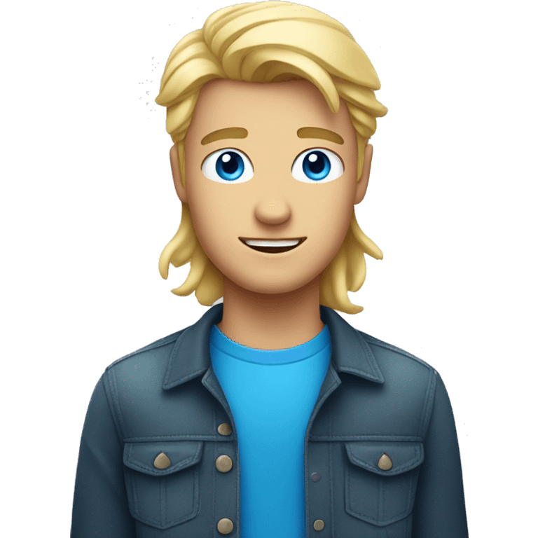 Apple icon with blonde cute and blue eyes guy  emoji