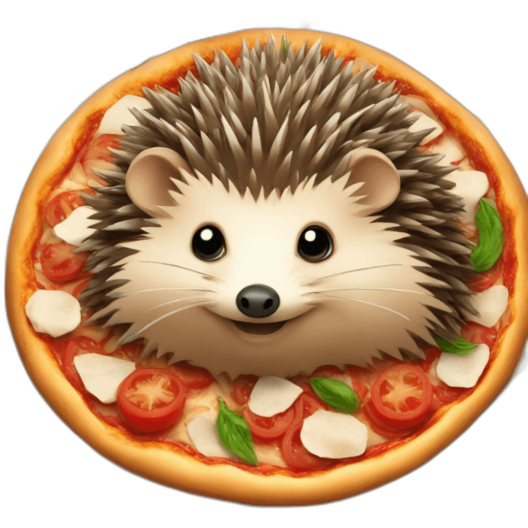 hedgehog on a vegan pizza emoji