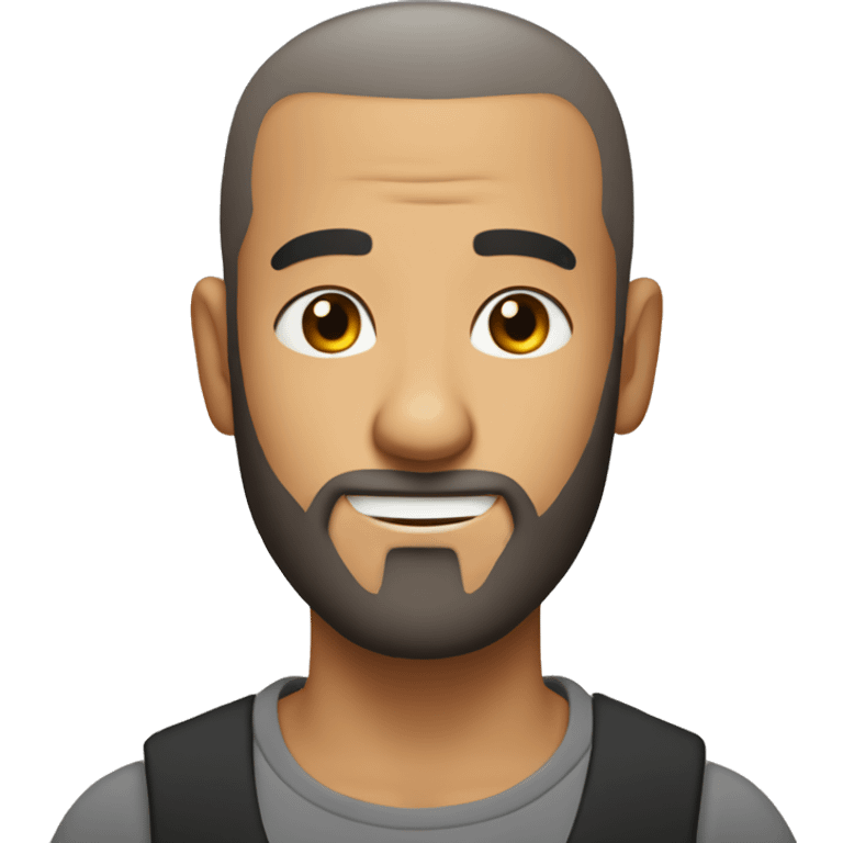 buzz cut bearded wonky face guy emoji