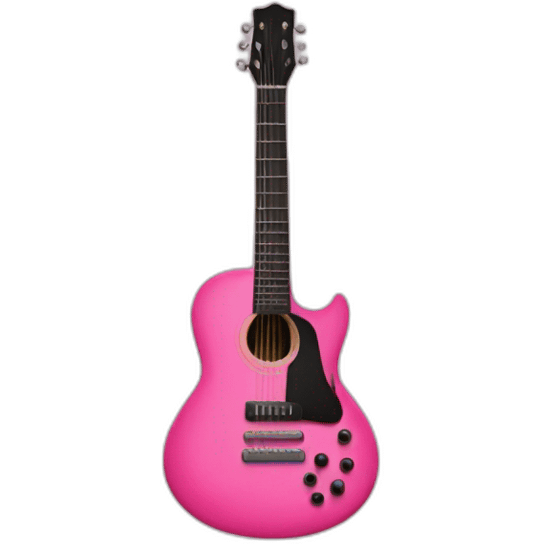 Black guitar with a thin coquette pink bow  emoji