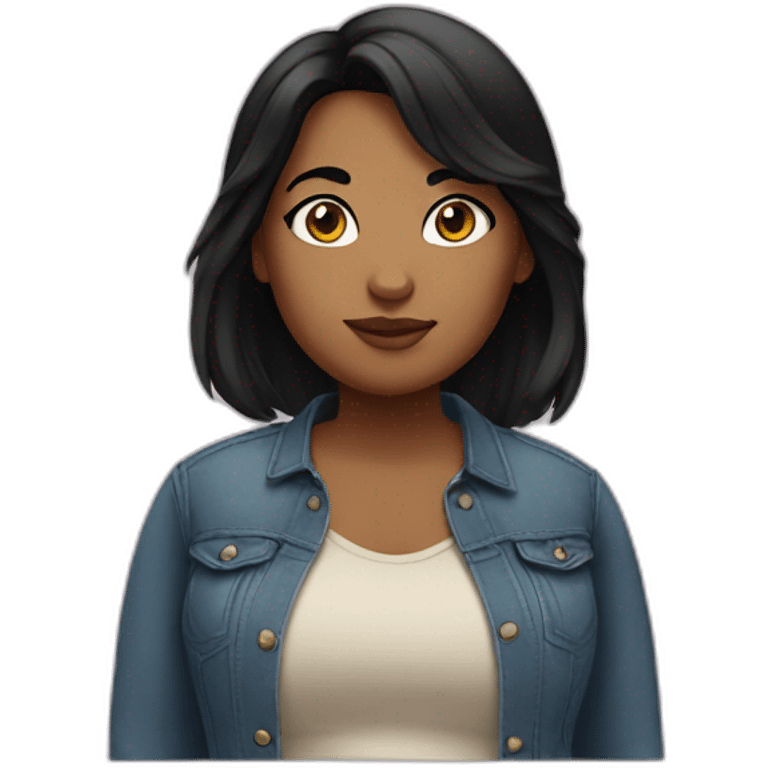 A sweet, fat girl with medium-length black hair   emoji