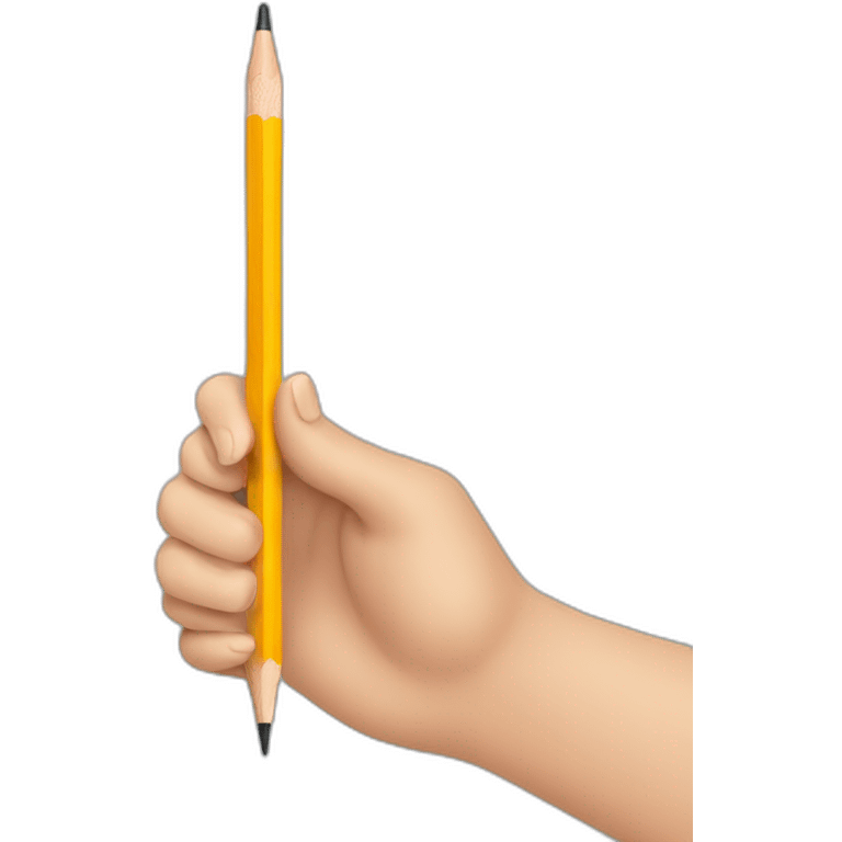 hand holding pencil emoji