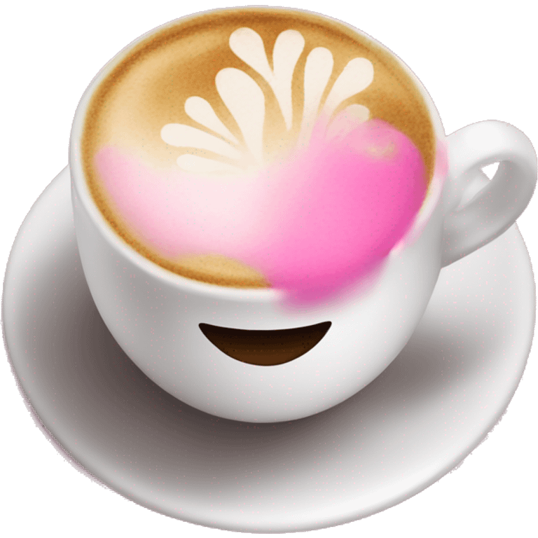 coffee with pink emoji