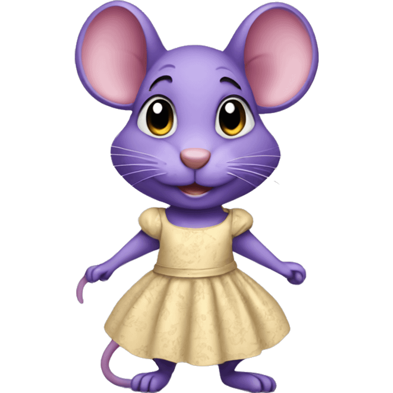 Purple rat with a dress emoji