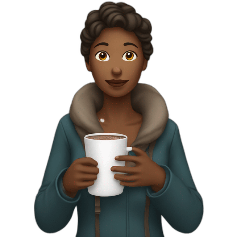 woman drinking hot chocolate emoji