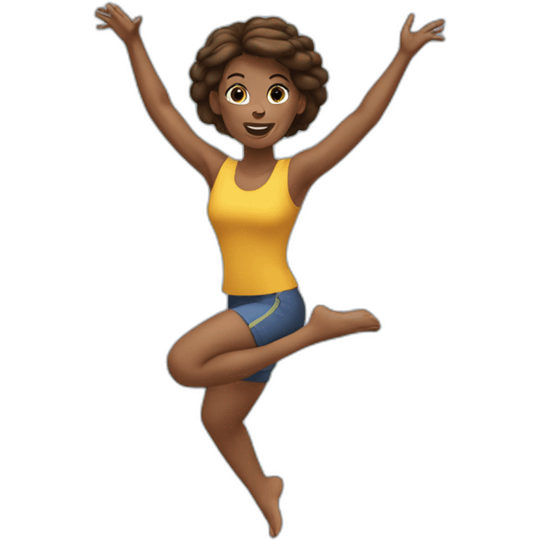 trampolin jumping woman emoji