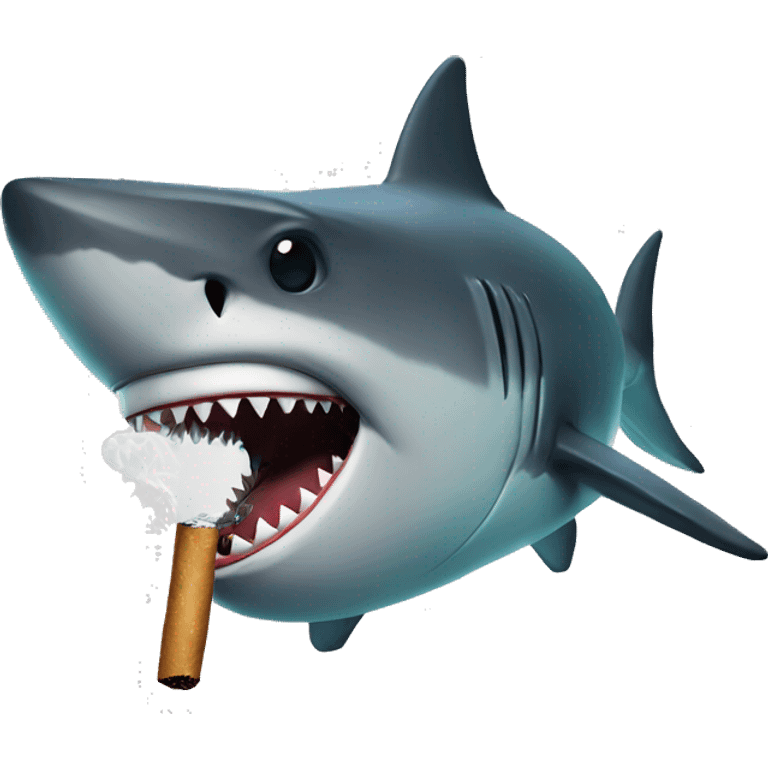 A smoking shark emoji