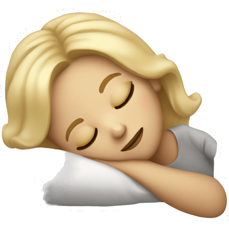 Blonde girl sleeping emoji