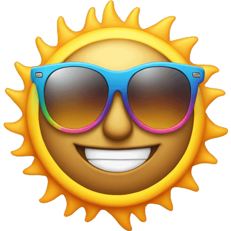 cool sun with rainbow sunglasses  emoji