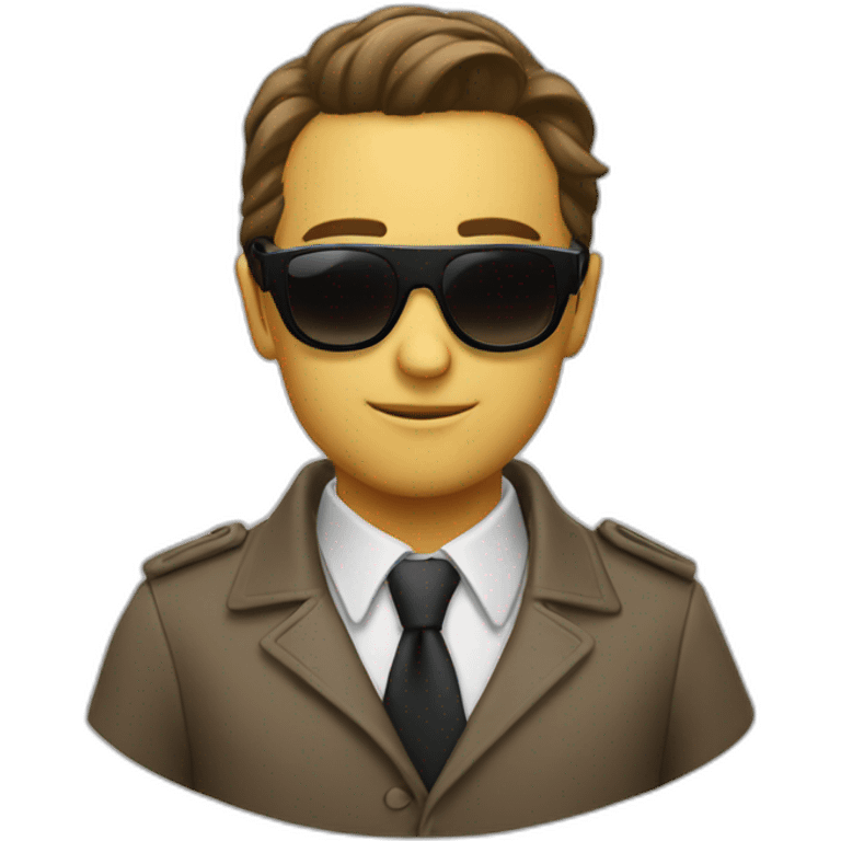 private detective sunglasses high collar emoji