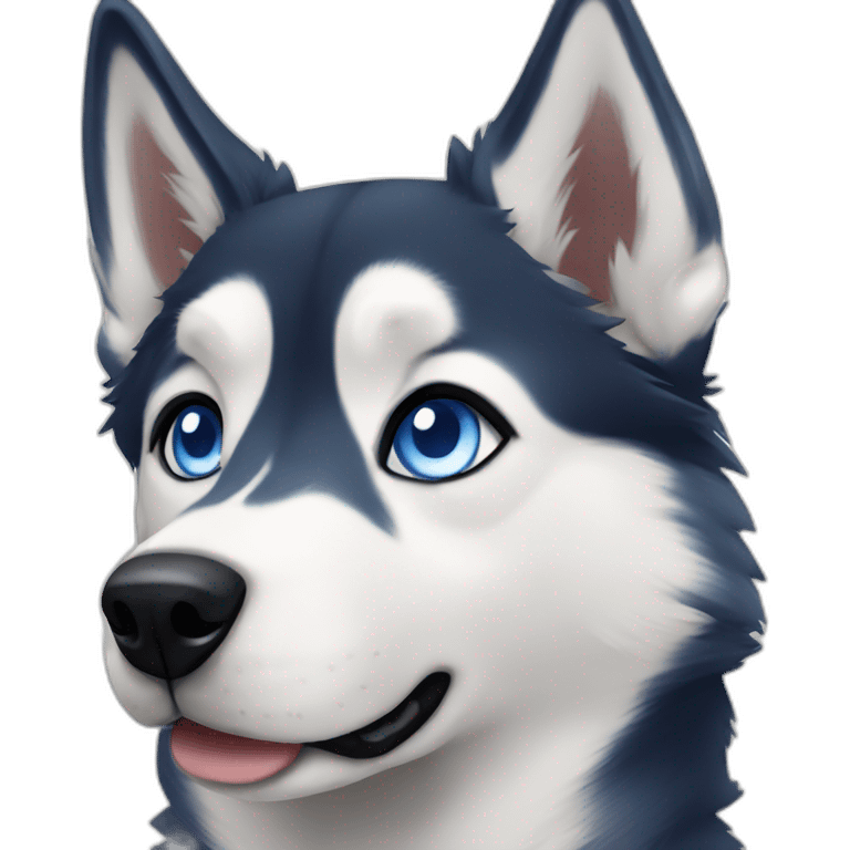 Blue eyes husky emoji