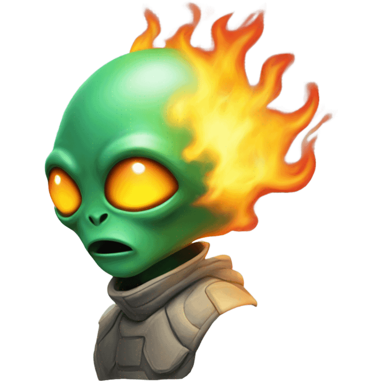 An alien on fire  emoji