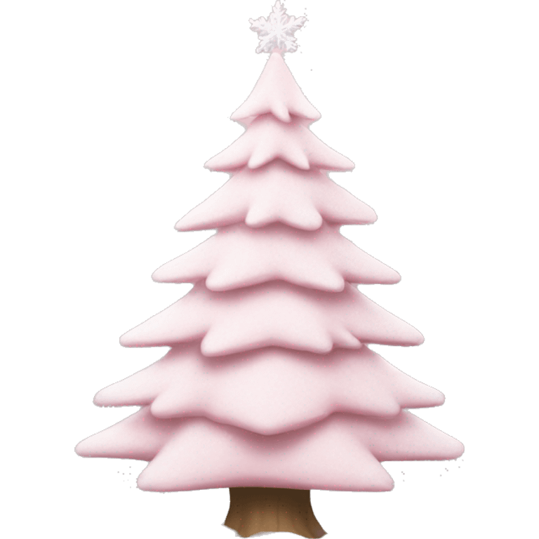 Light Pink Christmas tree no decorations snow on it emoji