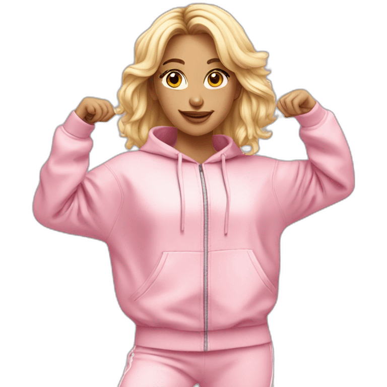 dancing-white-blond-girl-pink-oversize-tracksuit emoji