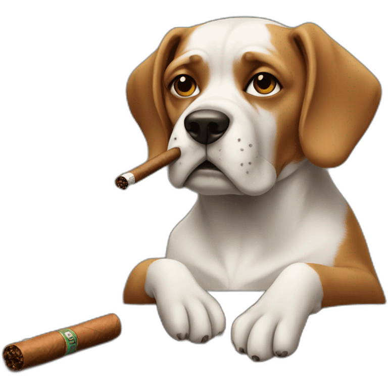 Dog smoking a cigar emoji