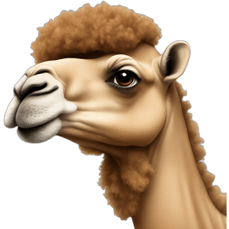 camel with afro emoji