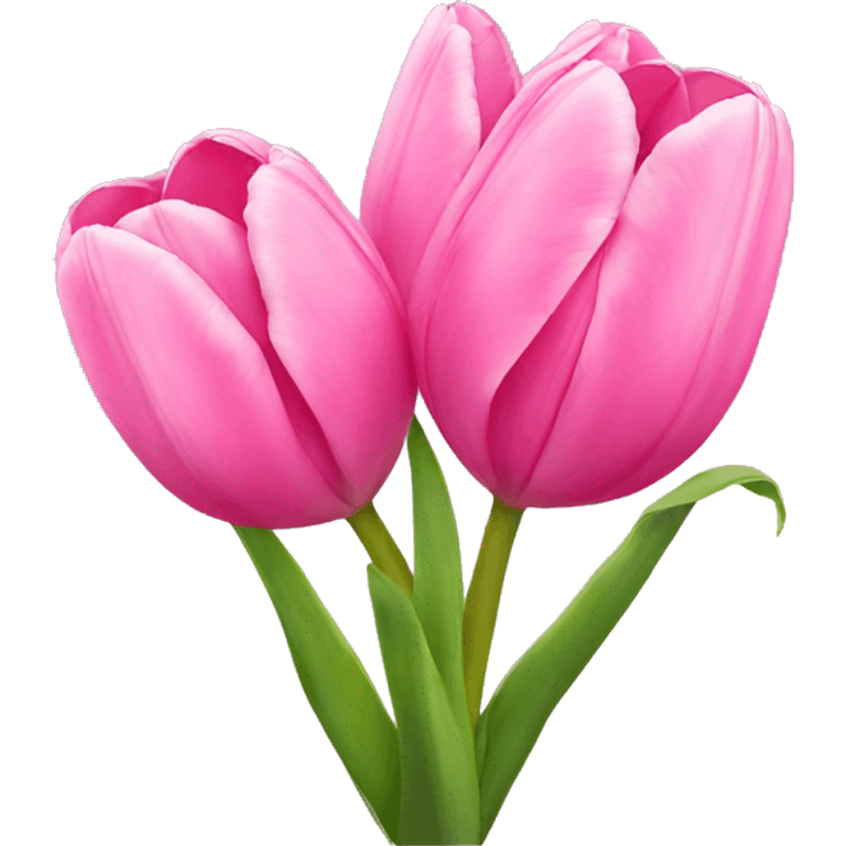 Pink tulips with a bow emoji