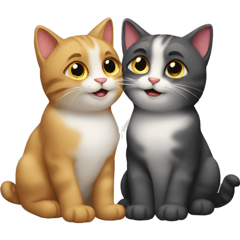 2 cats in love emoji