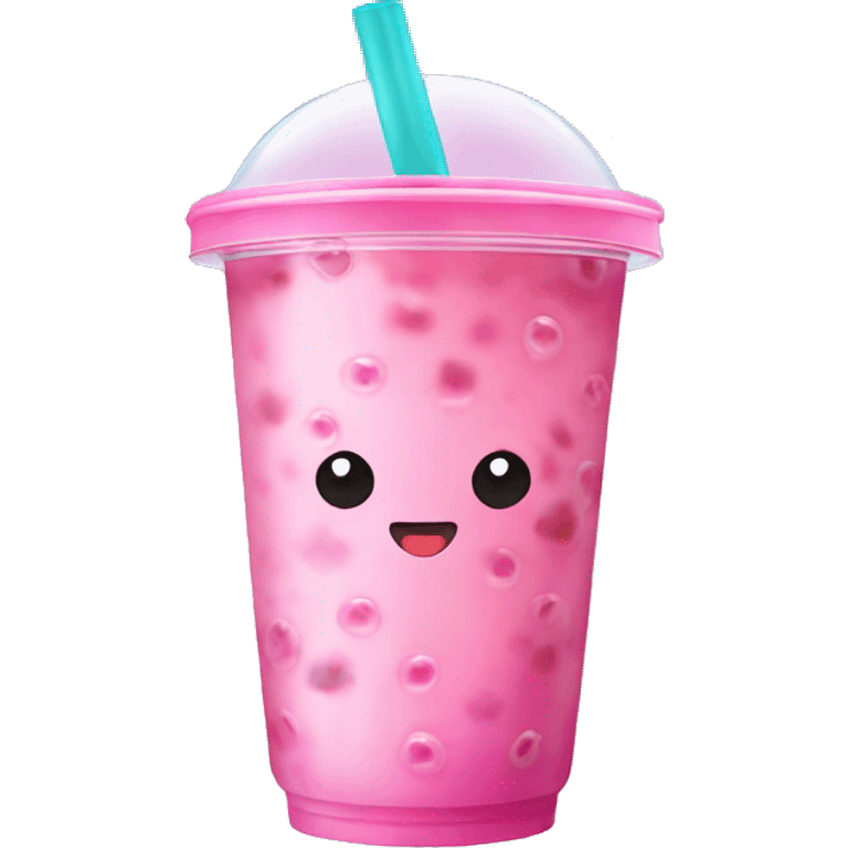 Bubble tea with pink lid emoji