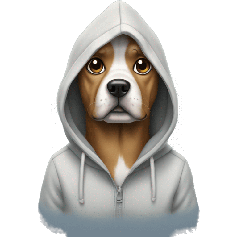 Dog wearing hoodie emoji