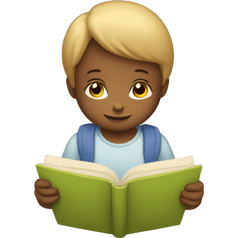 a child reading emoji