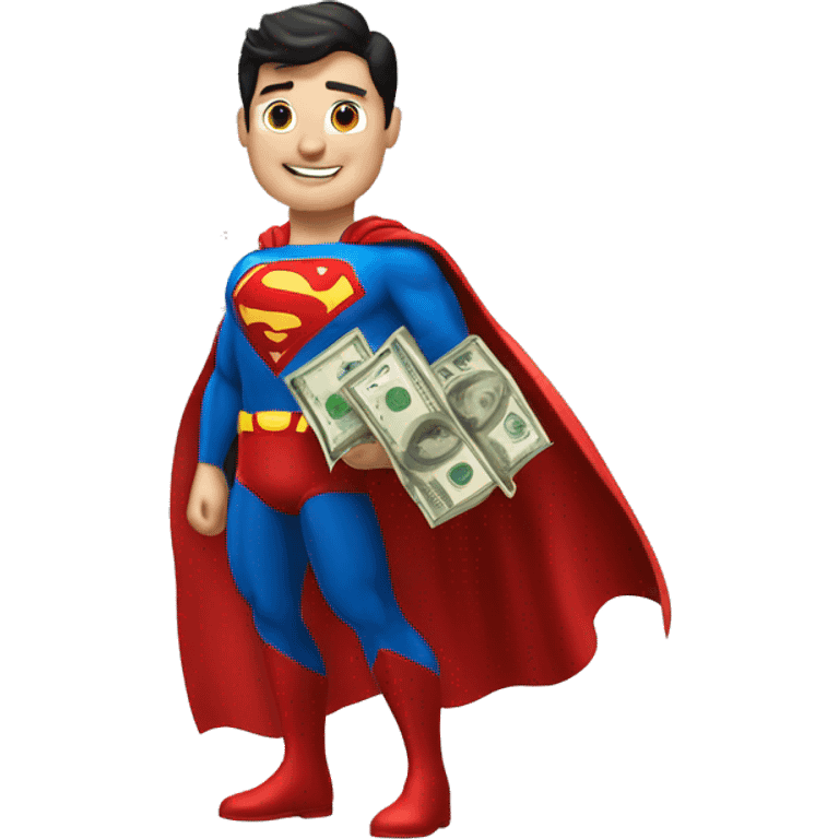 Superman with bag of money emoji