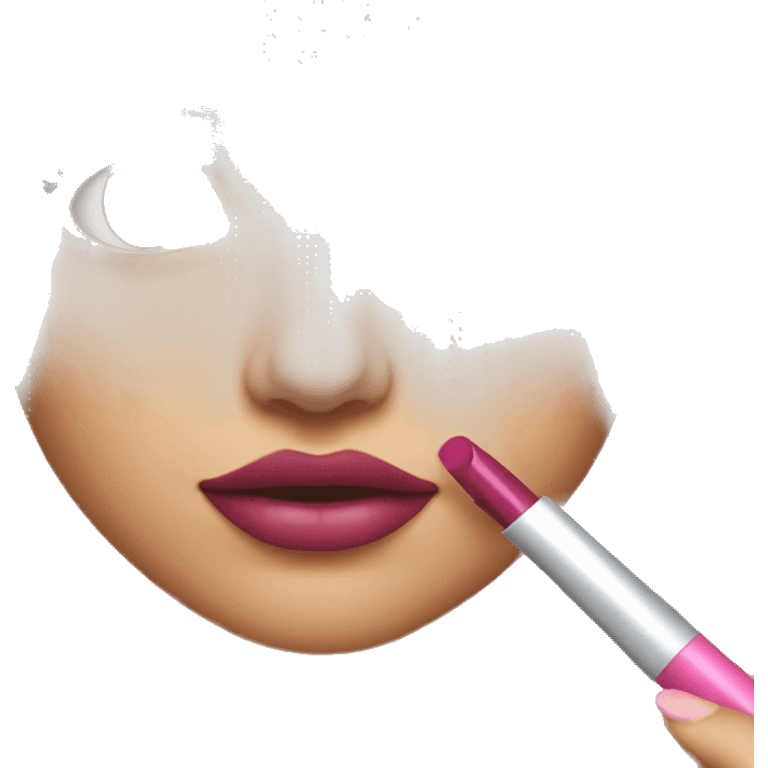 girl putting lip gloss on emoji